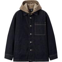 森马（Semir）棉服男冬防泼水薄款一衣三穿两件套oversize牛仔外套103724112102