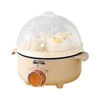 半球（PESKOE）煮蛋器小型 蒸蛋器煎蛋器 多功能单层家用早餐迷你蒸蛋 单层 旋钮款-蒸煎两用【双档火力】