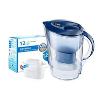 YTBBR适用德国碧然德（BRITA）滤水壶滤芯家用过滤净水壶滤芯净水器净水机除氯去水垢富锶矿石矿物质 海洋蓝3.5L去水垢专家版1壶+12芯 适用德国碧然德系列3.5L滤水壶