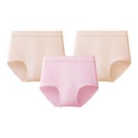 三枪【全棉高腰】女士内裤大码短裤提臀透气纯色送妈妈女三角裤3条装