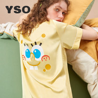 果壳(Gukoo)旗下品牌YSO海绵宝宝联名睡衣女夏季薄款冰丝卡通可爱家居服套装 蛋黄套装 S