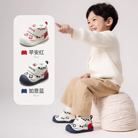 牧童清仓宝宝学步鞋冬季软底防撞婴儿步前鞋保暖加厚机能鞋子 苹安红9912 17 鞋内长13.0cm