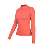 移动端：哈梵 速干运动长袖女瑜伽服上衣时尚半拉链骑行跑步紧身服高端透气