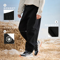 探路者儿童 TOREAD kids探路者男女童裤子 秋冬季款童装儿童运动休闲软壳裤QAMMBN95682 暗夜黑 130