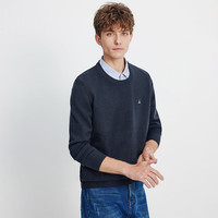 Navigare意大利小帆船25秋冬男假两件针织衫内搭衬衫领毛衣1144015303 暗岩灰 L