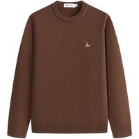 Navigare意大利小帆船25秋冬男士圆领针织衫加绒内搭毛衣1144005301 焦糖咖啡棕 中弹 4XL