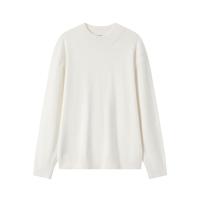 森马（Semir）森柔毛衫|毛衣男半高领针织衫抗静电冬季套头衫纯色101724107101 奶白10501 L