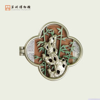 苏州博物馆 翻页金属冰箱贴 芝石图 创意中式磁吸贴饰