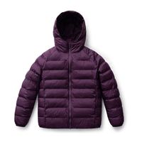 马登 MADEN美式休闲绗缝棉服男冬季防水夹棉保暖抗菌连帽排骨棉衣外套 旷野紫