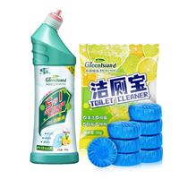 绿岛洁厕灵马桶清洁剂卫生间除臭垢厕所溶解剂杀菌消毒去异味宝 洁厕剂500g*4+洁厕宝50g*20