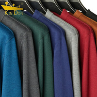 金盾（KINDON）含羊毛衫男冬季韩版休闲加绒一体绒套头保暖打底衫 蓝色（加绒） 190 花米驼 4XL (190)（180-195斤）