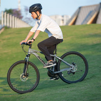 喜德盛（xds）山地自行车旭日350/310 X6铝合金车架机械碟刹避震前叉24/21变速 旭日310石岩灰 S码（15.5寸）