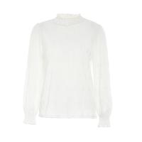 betu百图女装春季衬衫提花灯笼袖上衣复古衬衫女2301T20 米白 S