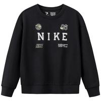 NIKE 3BRAND 耐克男女童纯棉毛圈卫衣2025秋季舒适简约儿童休闲上衣 正黑色 150 /72 【建议身高140-152cm】
