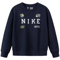 NIKE 3BRAND 耐克男女童纯棉毛圈卫衣2025秋季舒适简约儿童休闲上衣 靛蓝色 150 /72 【身高140-152cm】
