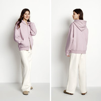 森马（Semir）外套女摇粒绒落肩宽松慵懒气质冬2025连帽夹克ins潮109725108005 橡皮粉61216 3XL