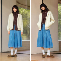 森马(Semir)外套女摇粒绒落肩宽松慵懒气质冬2025连帽夹克ins潮109725108005 奶白10501 L