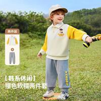 精典泰迪 【学院潮酷】秋季婴幼套装抑菌防螨儿童休闲套装婴幼卫衣卫裤