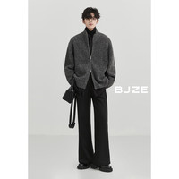 伯爵卓尔立领开衫羊毛针织衫外套男士双拉链毛衣男2024秋冬 Y441558 松果棕 XL (180)