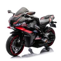 孩儿乖 儿童电动车摩托车大号宝宝玩具车可坐大人双人3-17岁男女三轮摩托 4-13岁加大烤漆黑+手把加速+闪光轮