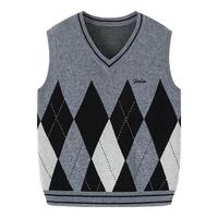 英氏(YEEHOO)男童毛衣儿童毛衫秋冬季针织衫学院风马甲保暖背心含羊毛中大童装 【30%羊毛】