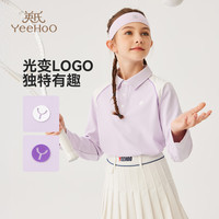 英氏（YEEHOO）儿童t恤女童polo衫秋季运动风翻领长袖秋装新款衣服百搭中大童装