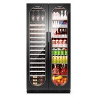 普拉蒂（PULADI）变频双门红酒柜恒温对开门双温酒柜家用客厅冷藏柜办公室茶叶别墅白酒饮料商用保鲜展示柜嵌入超薄 变频双门（拱形）-1.78米-冰吧款 490L