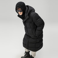 雪中飞新款时尚休闲情侣款连帽立领情侣大长款羽绒服抗寒羽绒服 |8056