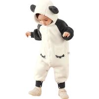 minibala【暖芯绒绒衣】迷你巴拉外出连体衣男女童宝宝保暖双面绒萌趣连帽 灰白10810 90cm