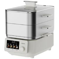 东芝 芝味蒸Ultra电蒸锅 0塑0涂层蒸炖锅19L大容量猛火炖蒸煮一体多功能电蒸锅