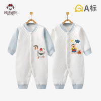 班杰威尔（Banjvall）婴儿衣服秋冬季夹棉保暖连体衣0-2岁宝宝哈衣爬服无骨居家睡衣 保暖2件装(蓝企鹅+卡特熊) 90cm (12-18个月)