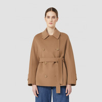 MaxMara2025秋冬女装绵羊毛双排扣系带风衣式大衣9086025106&
