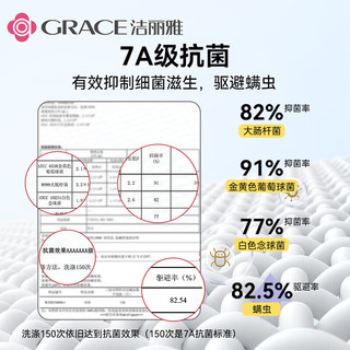 洁丽雅 GRACE7A抗菌纯棉浴巾儿童家用加大洗澡全棉吸水男女毛巾大人裹巾 纯棉加厚款
