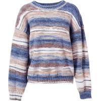 百图betu女装秋季新款毛衣旷野美拉德晕染条纹宽松毛衫女2409T24
