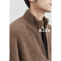 伯爵卓尔立领开衫羊毛针织衫外套男士双拉链毛衣男2024秋冬 Y441558 暗影灰 L (175)