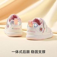卡特兔童鞋儿童学步鞋男童秋季幼儿园小白鞋女童室内宝宝鞋机能鞋 白粉 21 内长13.0cm-脚长12.0-12.5
