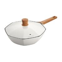 卡特马克八角锅钛陶瓷不粘锅家用炒菜锅煎炒锅燃气灶电磁炉