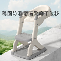 盟石儿童马桶坐便器辅助器1-宝宝阶梯坐便器可折叠婴儿小马桶 【升级稳固三角】 巴特黄- PP硬垫