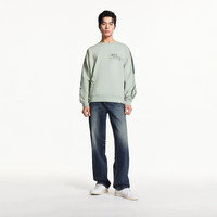 杰克·琼斯(JACK&JONES)男装秋季男士圆领针织衫不同面料拼接织花图案设计百搭毛衣男 灰绿色C52 灰绿色C52 2XL 190