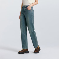 森马（Semir）森柔牛仔|牛仔裤女修身舒适春季2025直筒裤103125124004 28 牛仔黄泥染80325