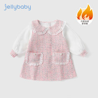 JELLYBABY女童小香风连衣裙1-3岁宝宝秋装加绒童装公主裙洋气5儿童裙子春秋 粉色 110
