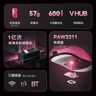  VGN 轻量化设计 无线鼠标  黑色