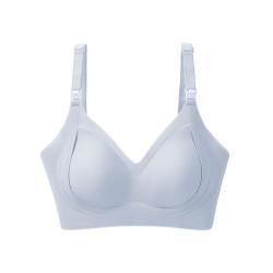 ROVO 哺乳内衣喂养胸衣舒适提拉上托聚拢怀孕期喂奶文胸 碧水蓝 L