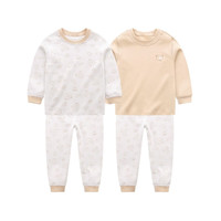 拉比儿童衣服秋冬婴儿保暖内衣秋衣秋裤男童女宝宝睡衣睡裤打底2套装 小熊圆领服套装2套装 特殊色 100