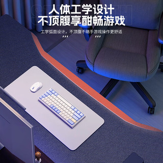 皆客折叠桌电脑桌家用书房书桌电竞桌游戏桌学习桌简约办公桌长条桌子 【碳纤维白】双层80*50