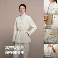 波司登(BOSIDENG)2590鹅绒轻薄羽绒服女短款翻领收腰小香风保暖外套B250134152 浮光米白|8H09 M 165/88A 体重约110-120斤