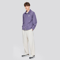 斯凯奇【都市休闲】秋季质感细腻男士衬衫外套通勤休闲外套男 葡萄果盘紫/03K6 2XL