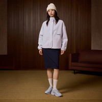 斯凯奇【摇粒绒拼接】秋女式外套防风保暖运动外套女 幽谷紫/04PG M