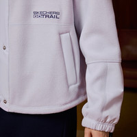 斯凯奇【摇粒绒拼接】秋女式外套防风保暖运动外套女 幽谷紫/04PG L