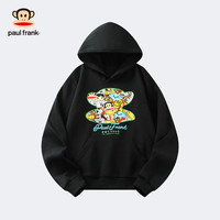 大嘴猴(paul frank)童装连帽卫衣2025秋冬款男女童舒适保暖多色中大童潮流百搭上衣 253F黑色 110